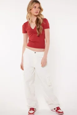 T-shirts & Tops<America Today Basic T-shirt Elly Terra|Offwhite|Black