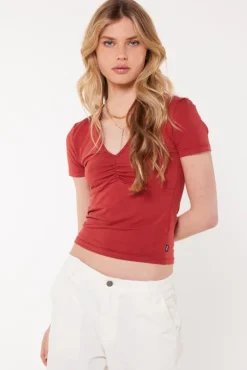 T-shirts & Tops<America Today Basic T-shirt Elly Terra|Offwhite|Black