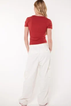 T-shirts & Tops<America Today Basic T-shirt Elly Terra|Offwhite|Black