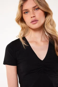 T-shirts & Tops<America Today Basic T-shirt Elly Terra|Offwhite|Black