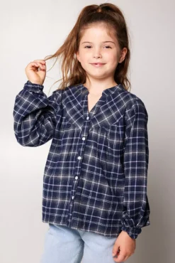 Blouses<America Today Blouse Beck jr Lightgreen/blue|Purple/blue