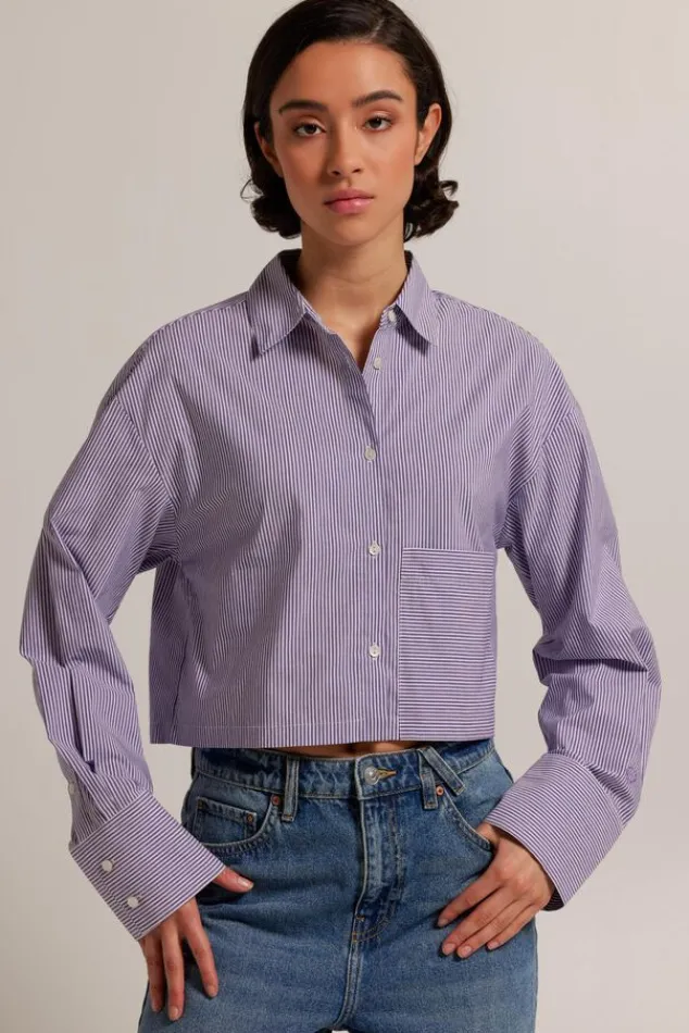 Blouses<America Today Blouse Britney Stripe|Babyblue|White