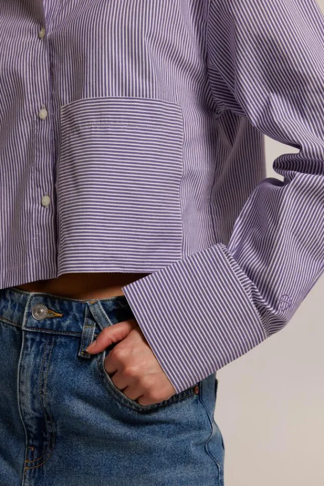 Blouses<America Today Blouse Britney Stripe|Babyblue|White