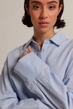 Blouses<America Today Blouse Britney Stripe|Babyblue|White