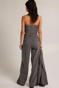 Broeken<America Today Broek Philly Grey/white