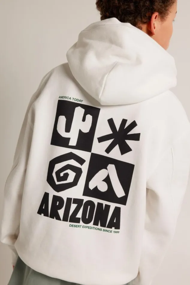Truien & Vesten<America Today Hoodie Sky Hood jr Offwhite