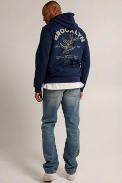 Truien & Vesten|Sweaters & hoodies<America Today Hoodie Soren hood Lightgreymelange|Darkblue