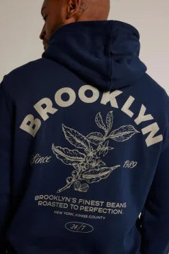 Truien & Vesten|Sweaters & hoodies<America Today Hoodie Soren hood Lightgreymelange|Darkblue