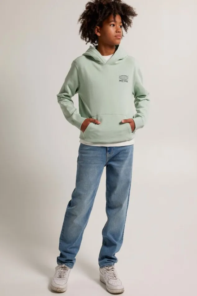 Truien & Vesten<America Today Hoodie Steef Hood JR Softgreen