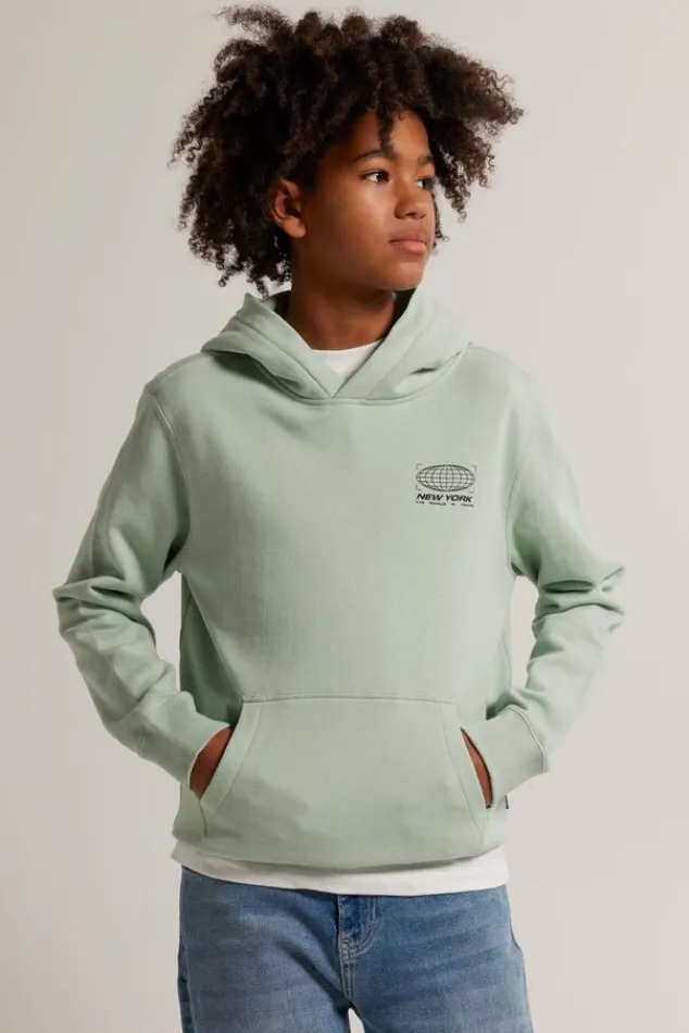 Truien & Vesten<America Today Hoodie Steef Hood JR Softgreen