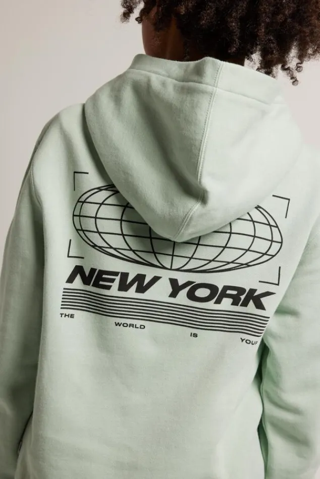 Truien & Vesten<America Today Hoodie Steef Hood JR Softgreen