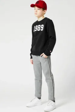 Broeken|Joggingbroeken<America Today Joggingbroek zijstreep Midgreymelange