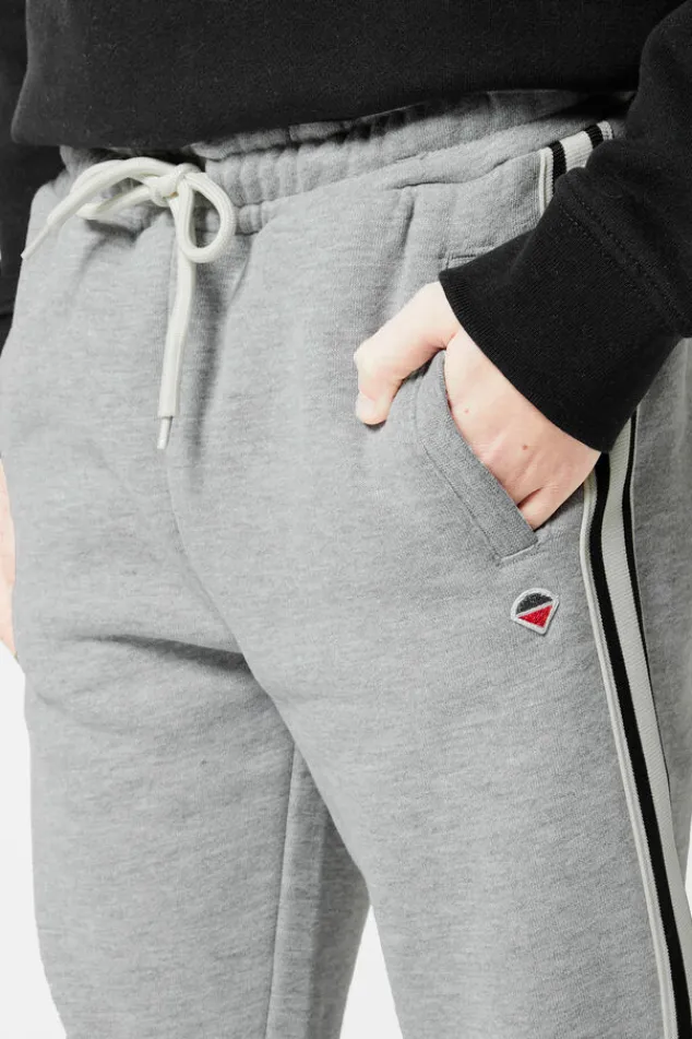 Broeken|Joggingbroeken<America Today Joggingbroek zijstreep Midgreymelange