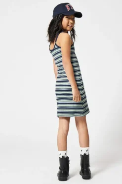 Jurken<America Today Jurk all-over streepprint Green/blue|Red/navy