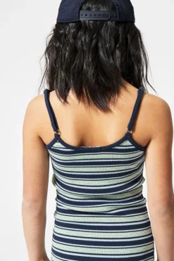 Jurken<America Today Jurk all-over streepprint Green/blue|Red/navy