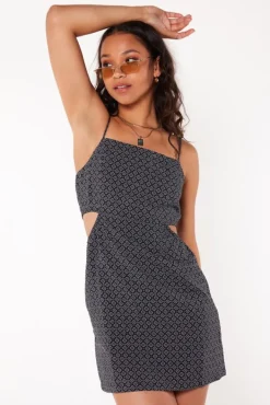 Jurken<America Today Jurk Dalou Designprint|Black|Terra