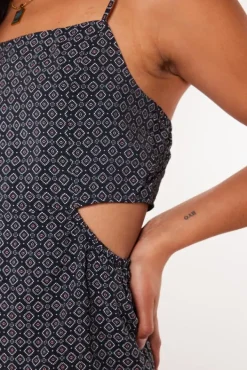 Jurken<America Today Jurk Dalou Designprint|Black|Terra