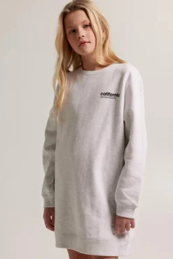 Jurken<America Today Jurk Dawn jr Black|Lightgreymelange