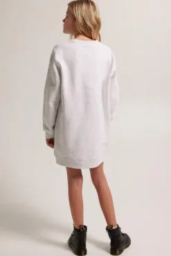 Jurken<America Today Jurk Dawn jr Black|Lightgreymelange