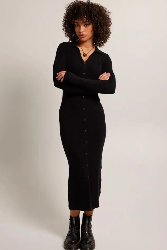 Jurken<America Today Jurk Didi Black|Midgreymelange