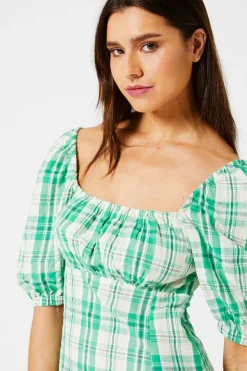 Jurken<America Today Jurk Dora Check|Orange/blue