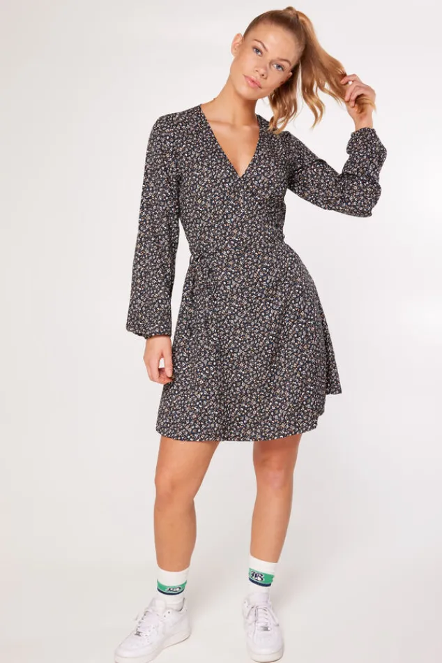 Jurken<America Today Jurk Dove Flowerblack|Orange/blue