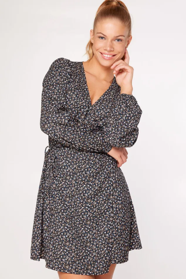 Jurken<America Today Jurk Dove Flowerblack|Orange/blue