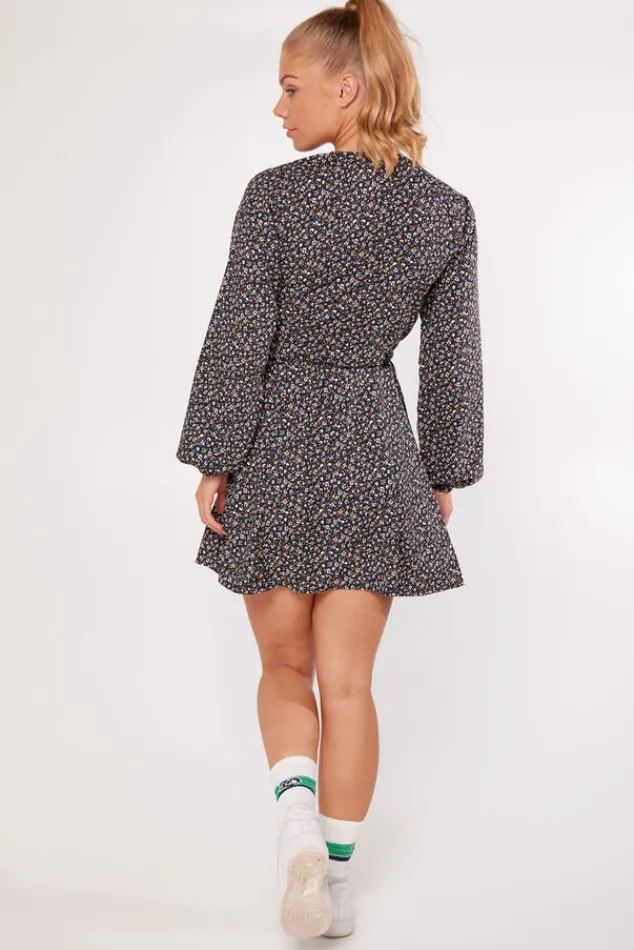 Jurken<America Today Jurk Dove Flowerblack|Orange/blue