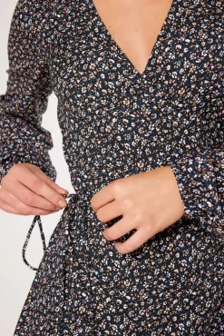 Jurken<America Today Jurk Dove Flowerblack|Orange/blue