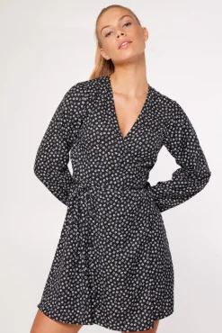 Jurken<America Today Jurk Dove Flowerblack|Orange/blue