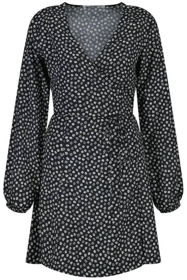 Jurken<America Today Jurk Dove Flowerblack|Orange/blue