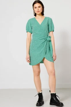 Jurken<America Today Jurk overslag White/green