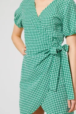 Jurken<America Today Jurk overslag White/green