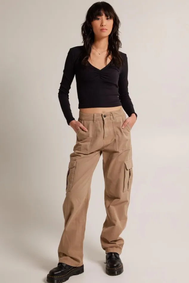 T-shirts & Tops<America Today Longsleeve Laney Black|Offwhite