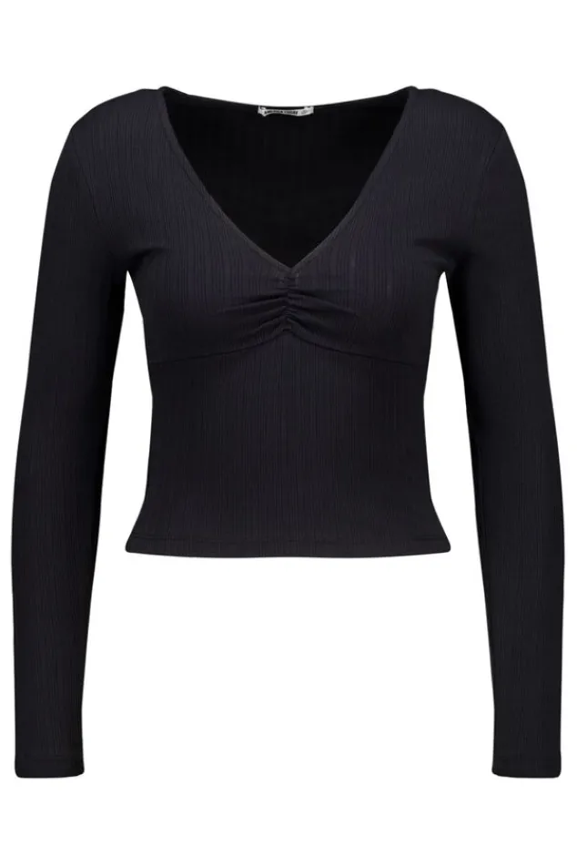 T-shirts & Tops<America Today Longsleeve Laney Black|Offwhite