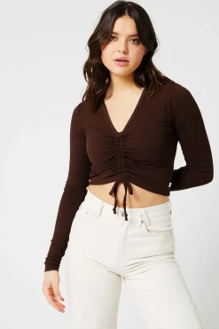 T-shirts & Tops<America Today Longsleeve Leigh Darkbrown