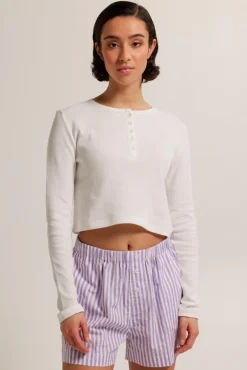 Pyjama|Ondergoed & Lounge<America Today Longsleeve Loraine Offwhite