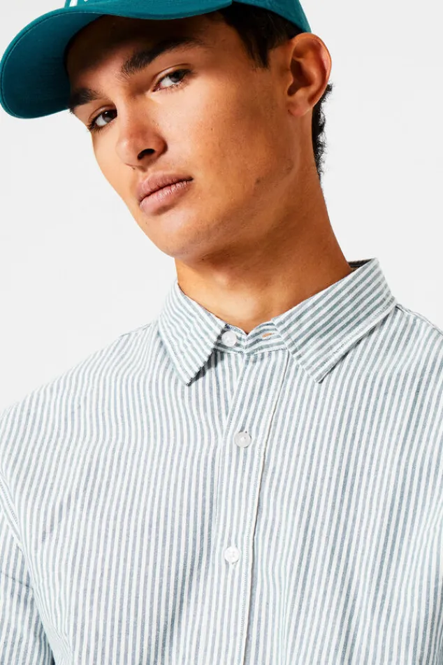 Overhemden<America Today Overhemd Hiller Lightblue|White