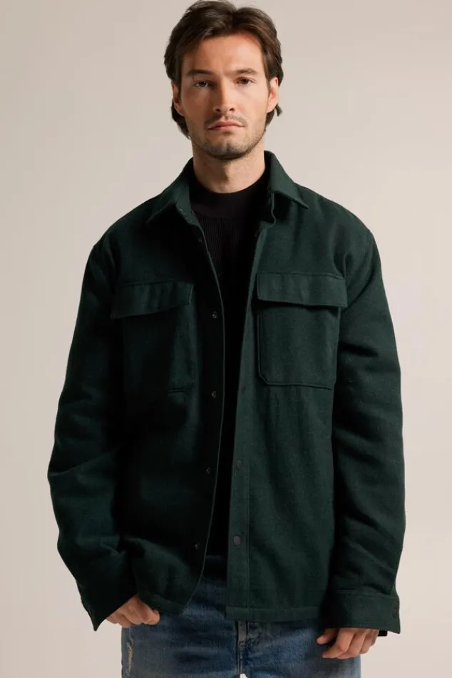 Overhemden<America Today Overshirt Horace Padded Midnightgreen