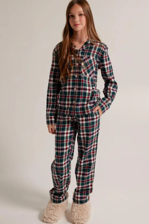 Ondergoed & Lounge<America Today Pyjama Labello JR Shirt Blue/white|Green/red|White/green