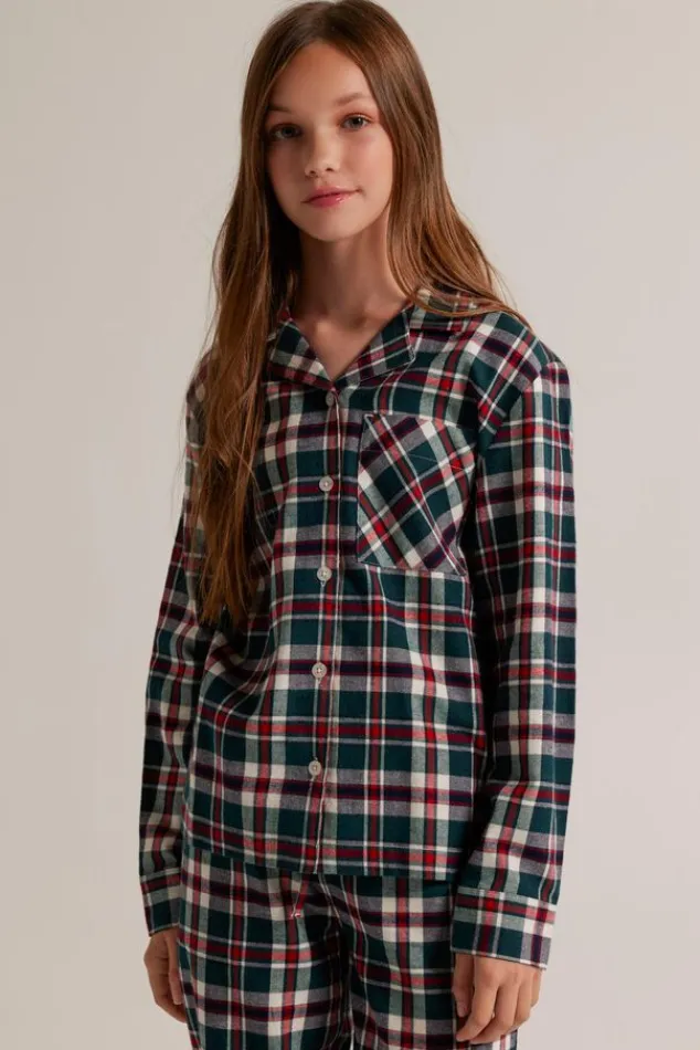 Ondergoed & Lounge<America Today Pyjama Labello JR Shirt Blue/white|Green/red|White/green