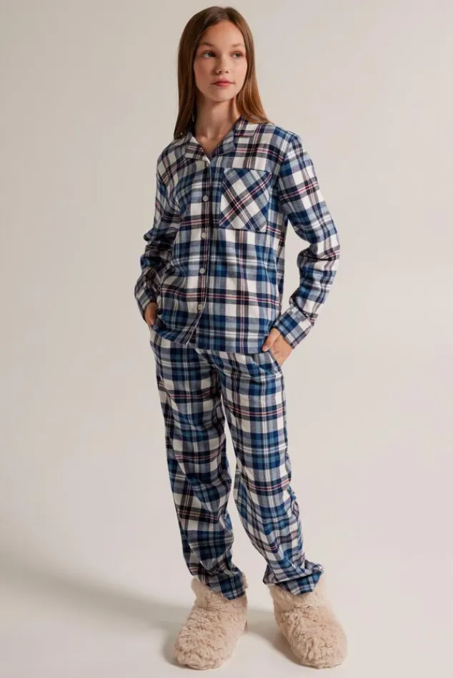 Ondergoed & Lounge<America Today Pyjama Labello JR Shirt Blue/white|Green/red|White/green