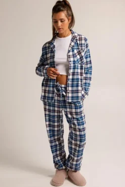 Pyjama|Ondergoed & Lounge<America Today Pyjama Labello Shirt Blue/white
