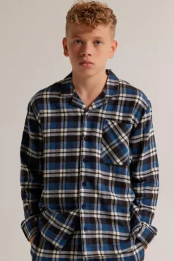 Ondergoed & Lounge<America Today Pyjama Nathan JR Shirt Blue/navy|Green/blue|Red/blue