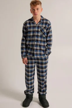 Ondergoed & Lounge<America Today Pyjama Nathan JR Shirt Blue/navy|Green/blue|Red/blue