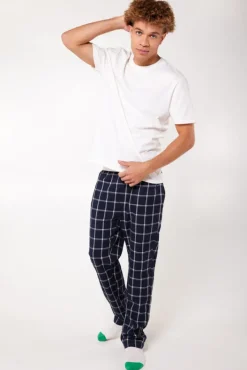 Ondergoed & Lounge|Pyjama<America Today Pyjamabroek Lake Navy/white