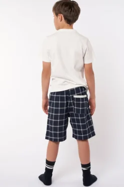 Ondergoed & Lounge<America Today Pyjamashort Lake short JR Navy/white