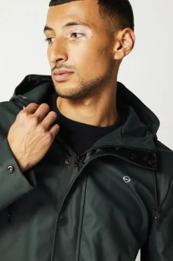 Jassen|Heren regenjassen<America Today Regenjas Jace Washedblack|Deepblue|Green