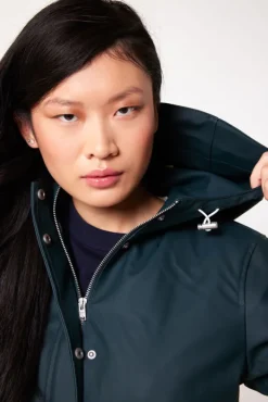 Jassen|Dames regenjassen<America Today Regenjas Janice Black|Frenchblue|Navy