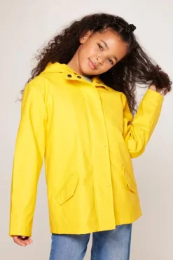 Jongens regenjassen|Jassen<America Today Regenjas Janice JR kort Yellow|Black|Navy